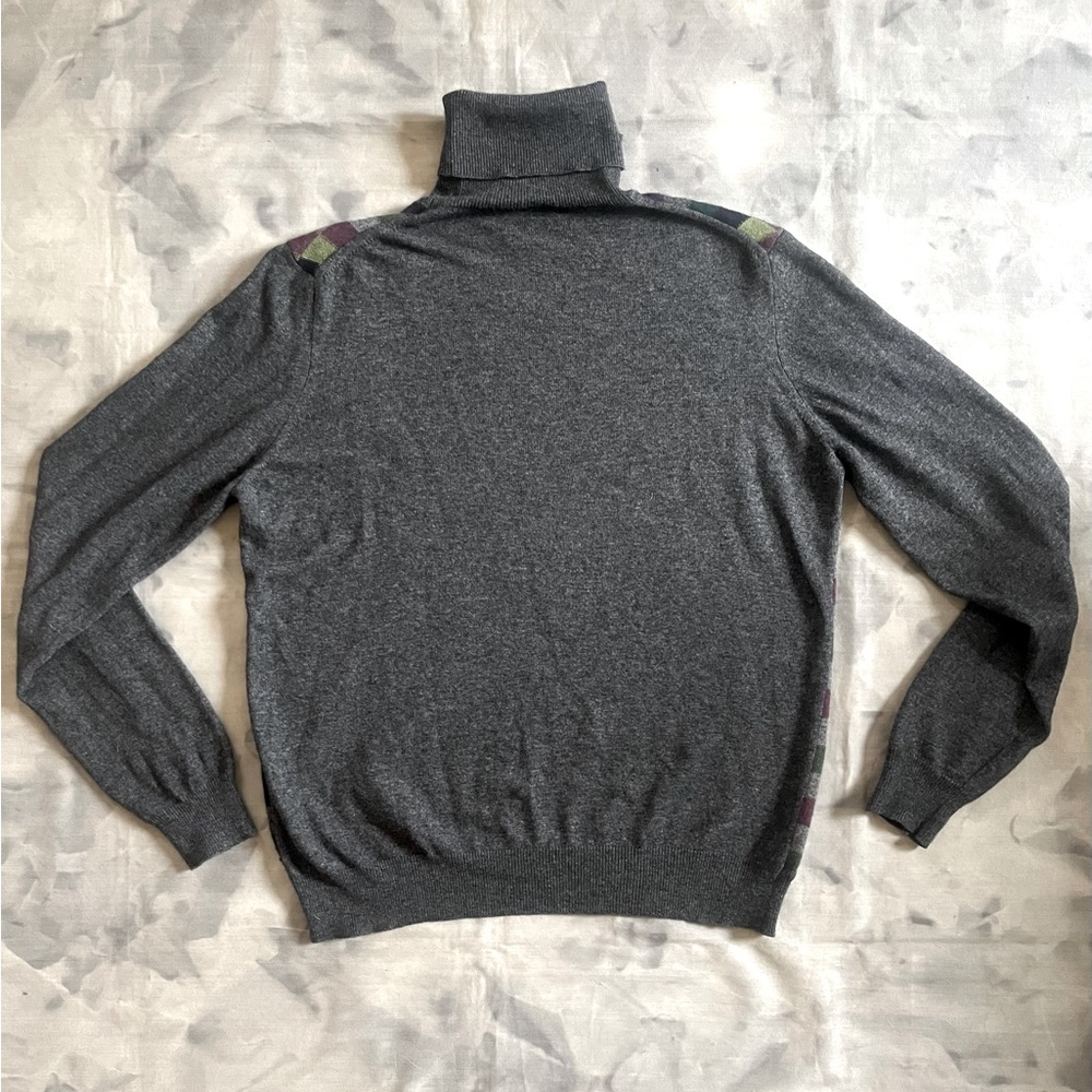 Dolce and Gabbana Multicolor Checkerboard Wool Turtleneck - Picture 7 of 8